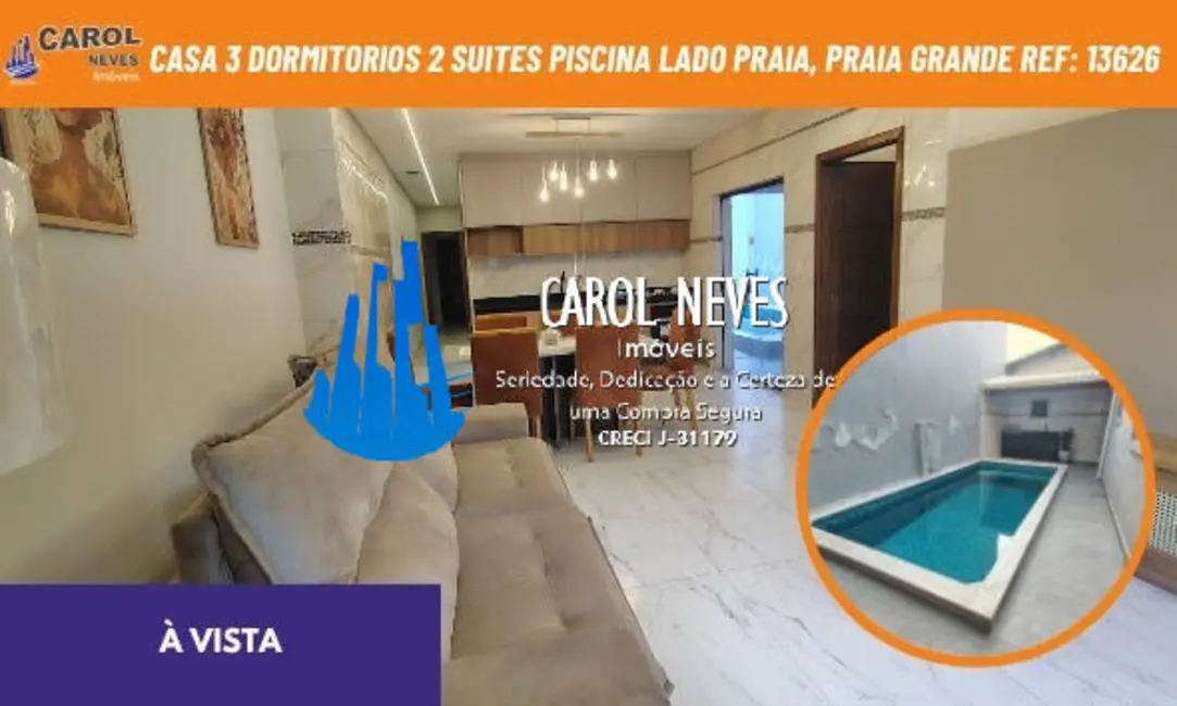 Foto 1 de Casa com 3 quartos à venda, 157m2 em Caiçara, Praia Grande - SP