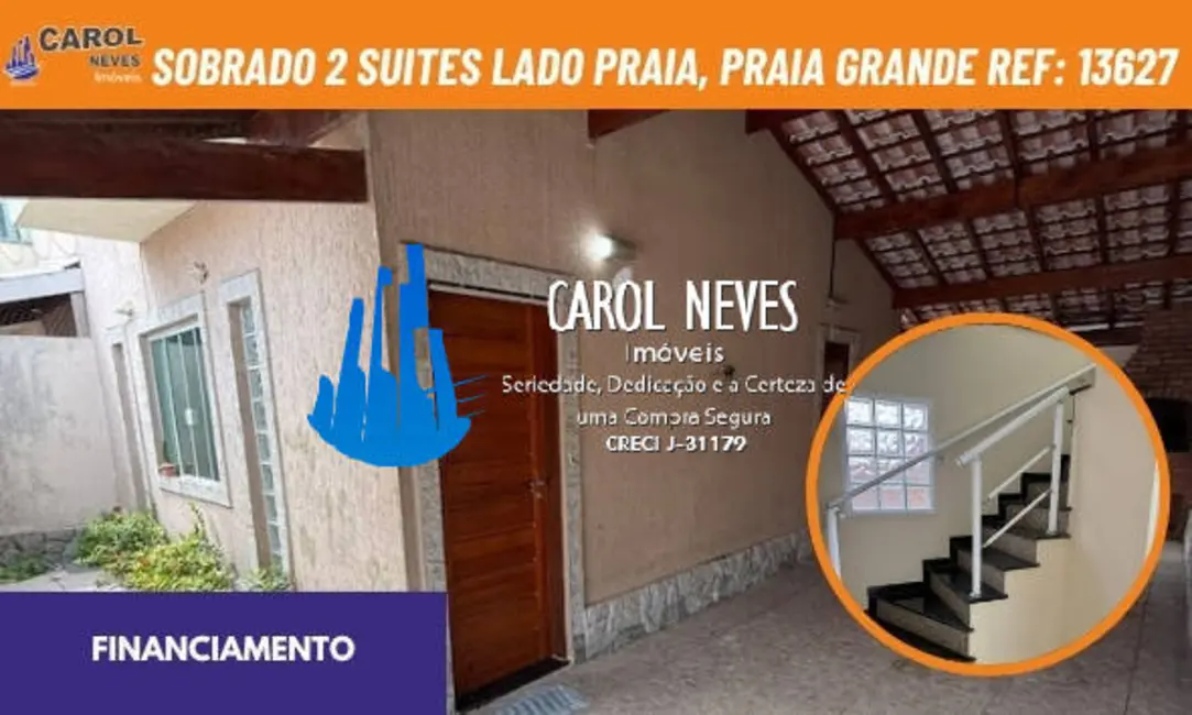 Foto 1 de Sobrado com 2 quartos à venda, 76m2 em Maracanã, Praia Grande - SP