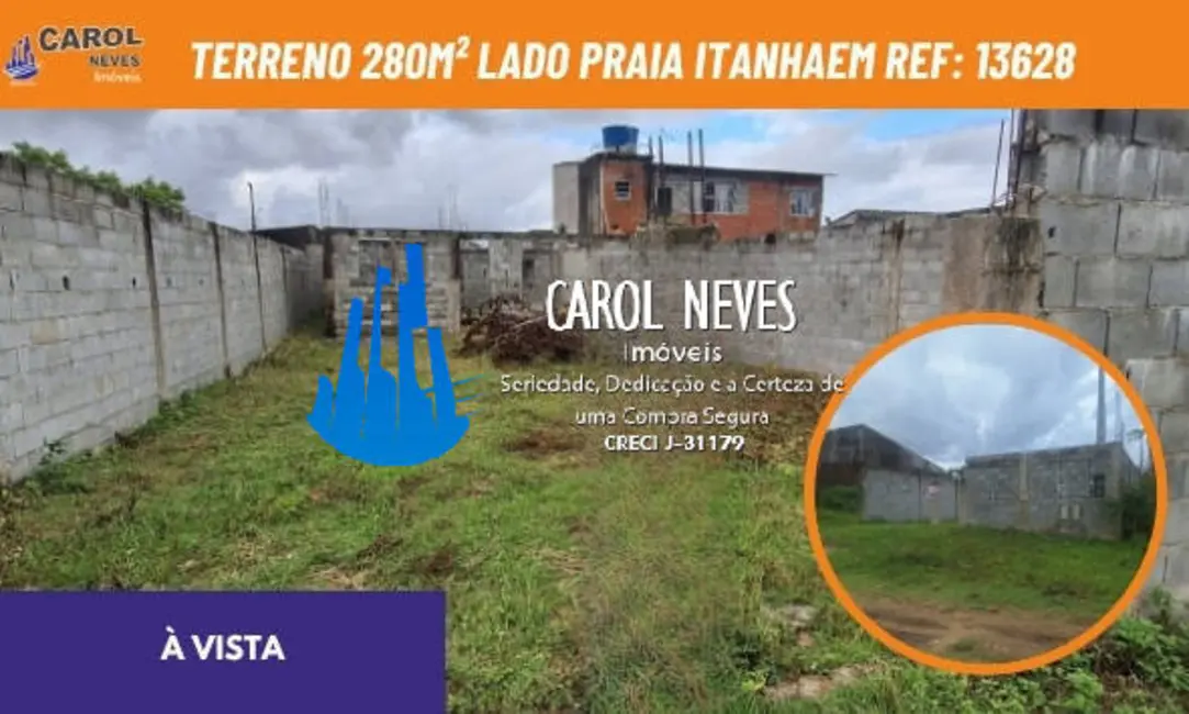 Foto 1 de Terreno / Lote à venda, 280m2 em Itanhaem - SP