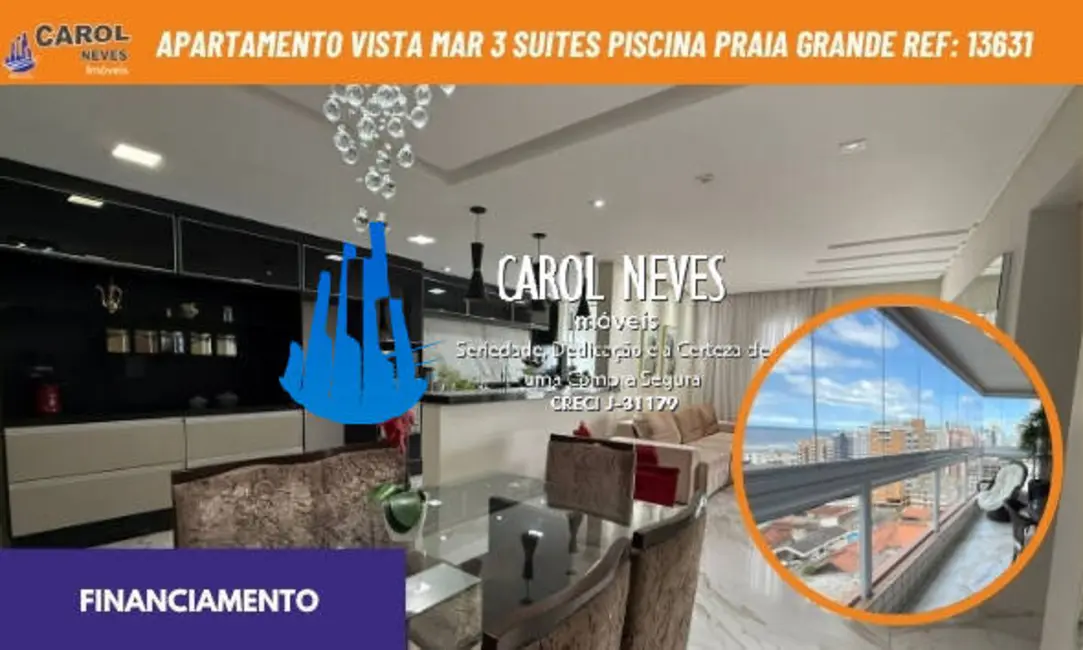 Foto 1 de Apartamento com 3 quartos à venda, 145m2 em Guilhermina, Praia Grande - SP