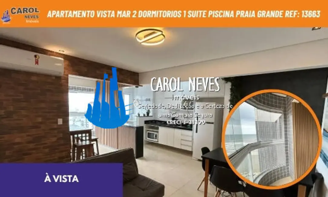 Foto 1 de Apartamento com 2 quartos à venda, 64m2 em Maracanã, Praia Grande - SP