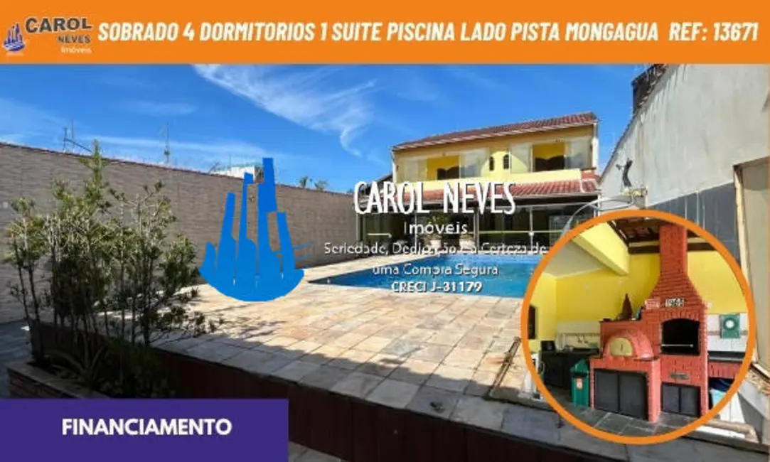 Foto 1 de Sobrado com 4 quartos à venda, 217m2 em Mongagua - SP