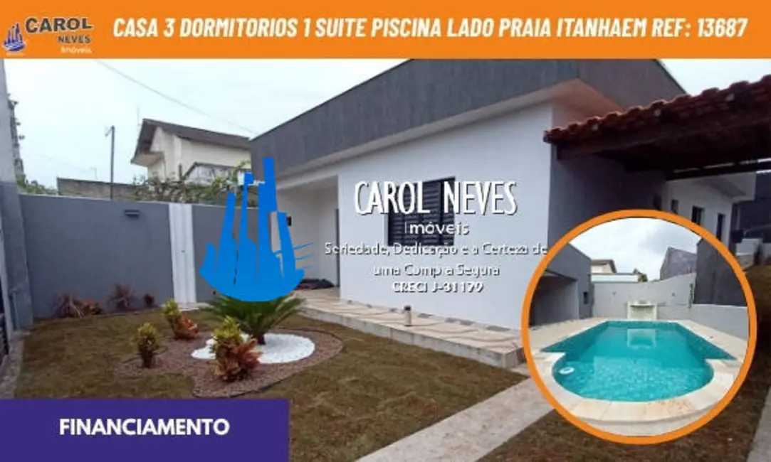 Foto 1 de Casa com 3 quartos à venda, 135m2 em Itanhaem - SP