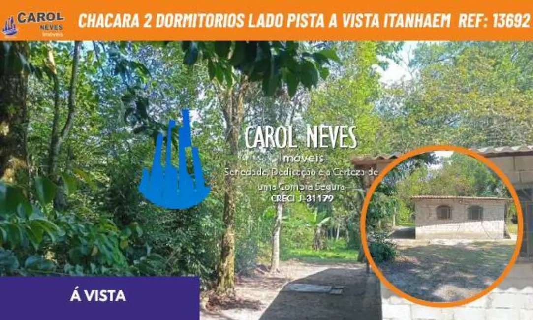 Foto 1 de Chácara com 2 quartos à venda, 900m2 em Itanhaem - SP