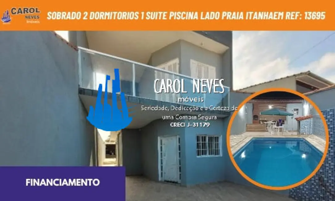 Foto 1 de Sobrado com 2 quartos à venda, 162m2 em Itanhaem - SP