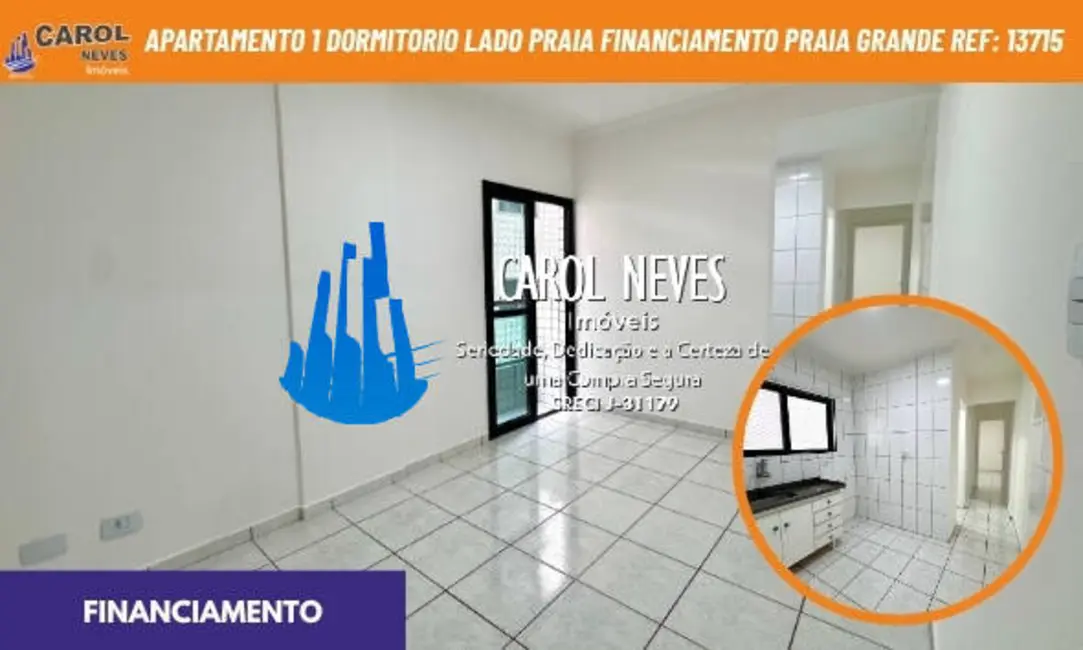 Foto 1 de Apartamento com 1 quarto à venda, 45m2 em Guilhermina, Praia Grande - SP