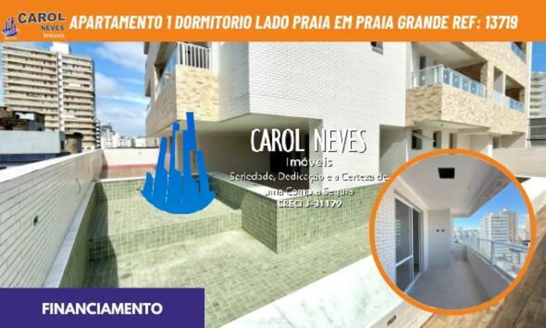 Apartamento com 1 quarto à venda, 50m2 em Boqueirão, Praia Grande - SP - imagem 1 Foto 1 de Apartamento com 1 quarto à venda, 50m2 em Boqueirão, Praia Grande - SP