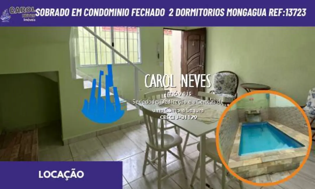 Foto 1 de Sobrado com 2 quartos para alugar, 62m2 em Mongagua - SP