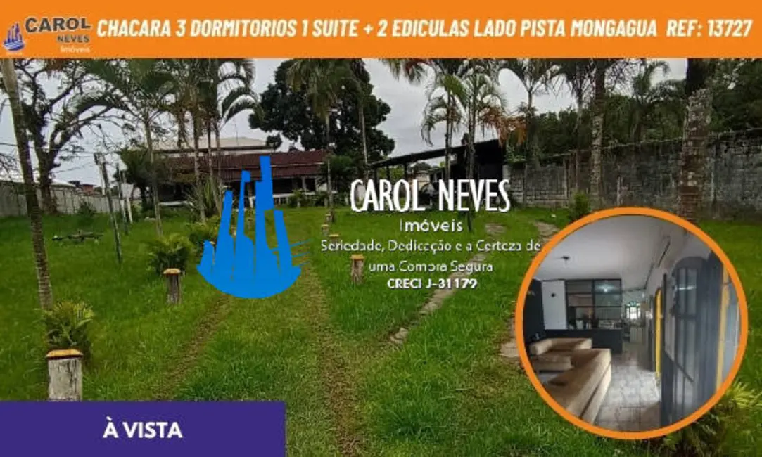 Chácara com 3 quartos à venda, 2640m2 em Agenor de Campos, Mongagua - SP - imagem 1 Foto 1 de Chácara com 3 quartos à venda, 2640m2 em Agenor de Campos, Mongagua - SP