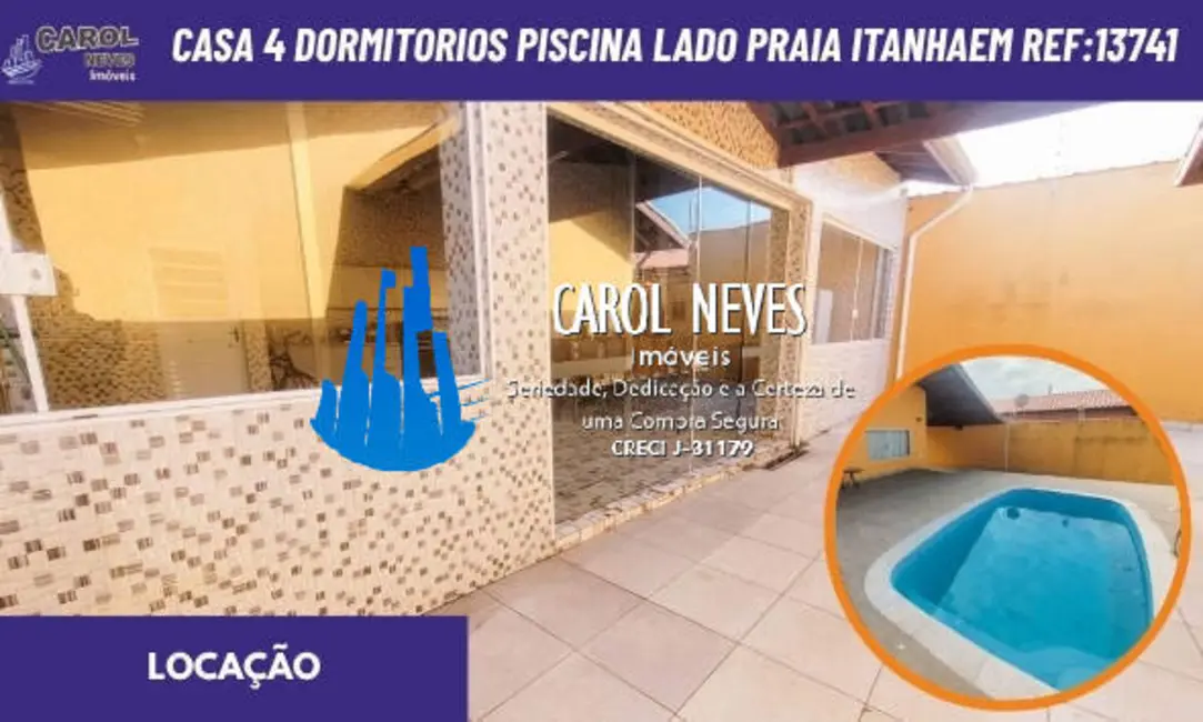 Foto 1 de Casa com 4 quartos para alugar, 150m2 em Itanhaem - SP
