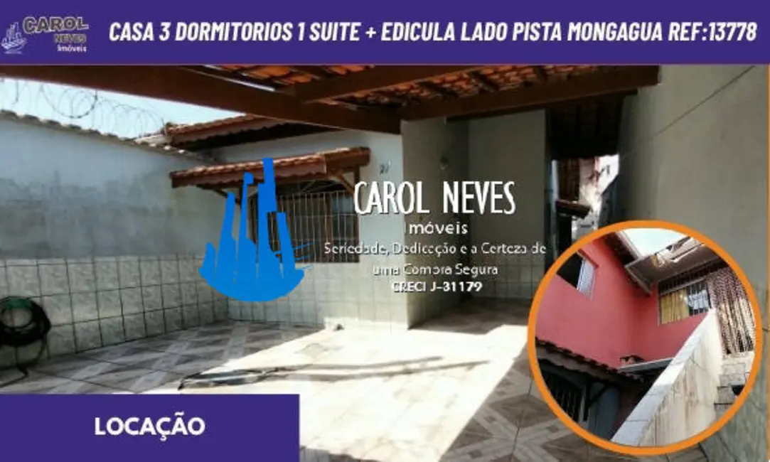 Foto 1 de Casa com 3 quartos para alugar, 108m2 em Mongagua - SP