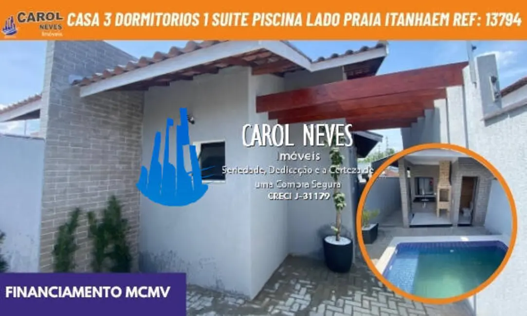 Foto 1 de Casa com 3 quartos à venda, 80m2 em Itanhaem - SP