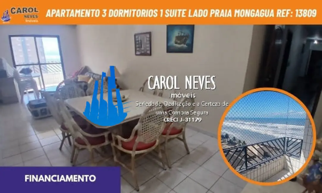 Foto 1 de Apartamento com 3 quartos à venda, 90m2 em Centro, Mongagua - SP