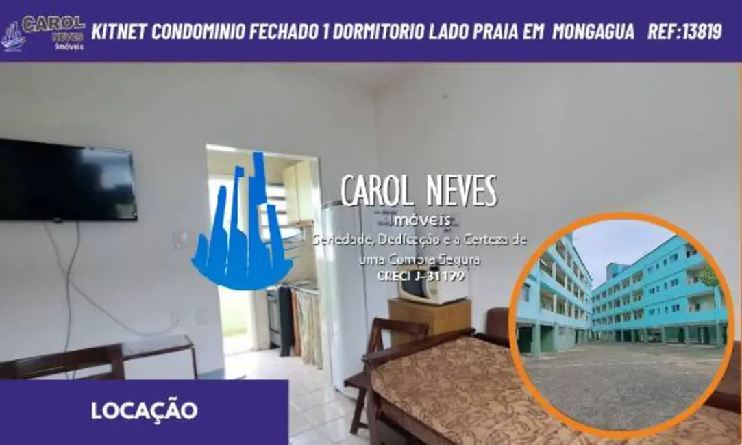 Foto 1 de Kitnet com 1 quarto para alugar, 34m2 em Centro, Mongagua - SP