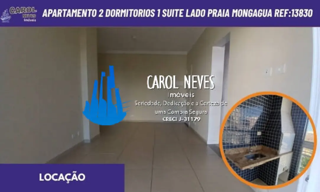Foto 1 de Apartamento com 2 quartos para alugar, 82m2 em Centro, Mongagua - SP