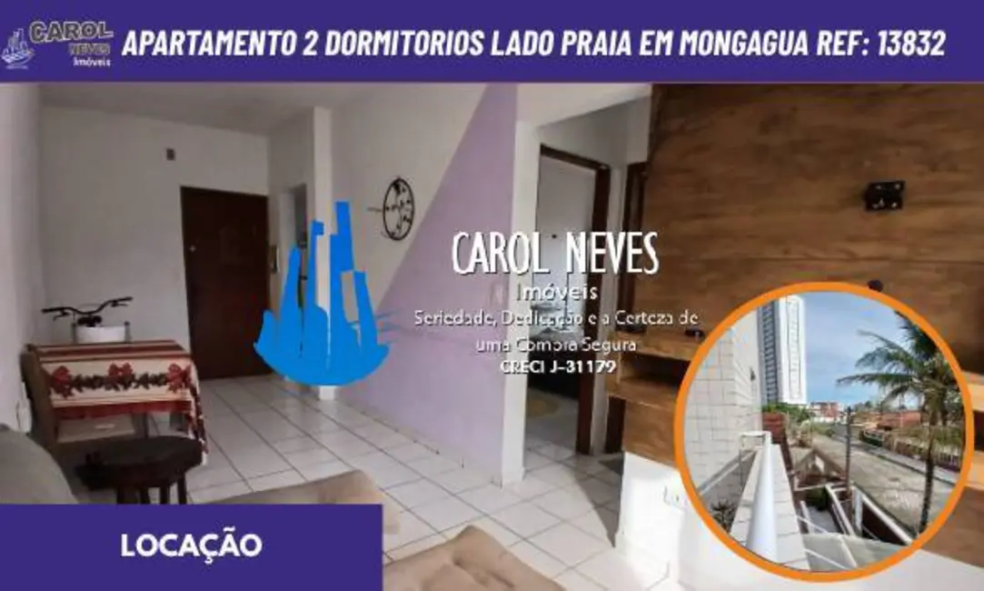 Foto 1 de Apartamento com 2 quartos para alugar em Mongagua - SP