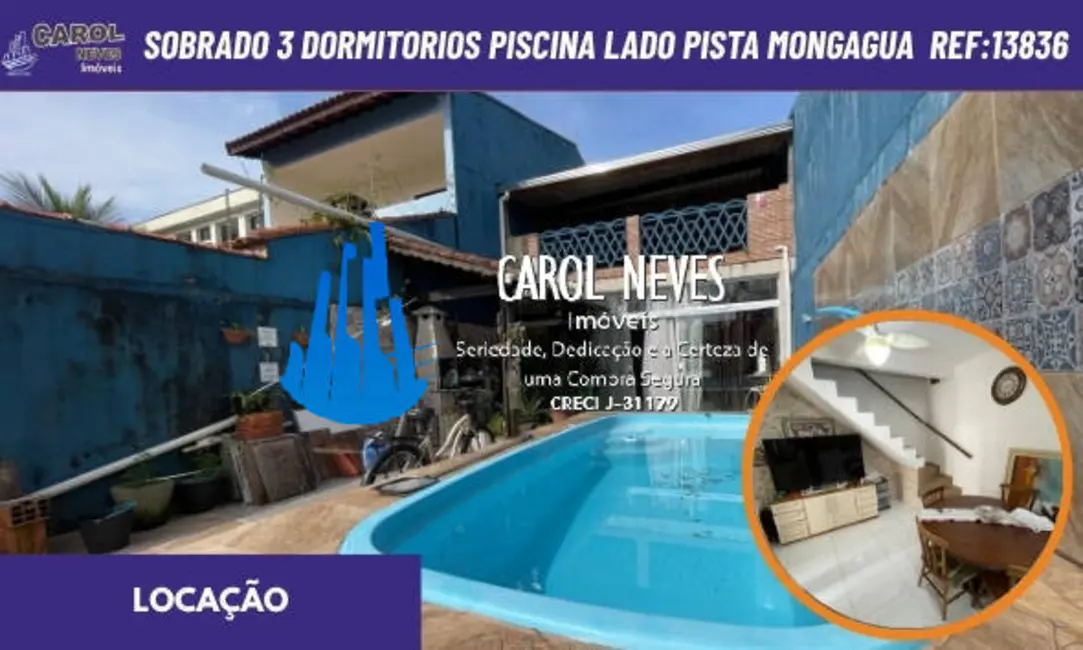 Foto 1 de Casa com 3 quartos para alugar, 180m2 em Mongagua - SP