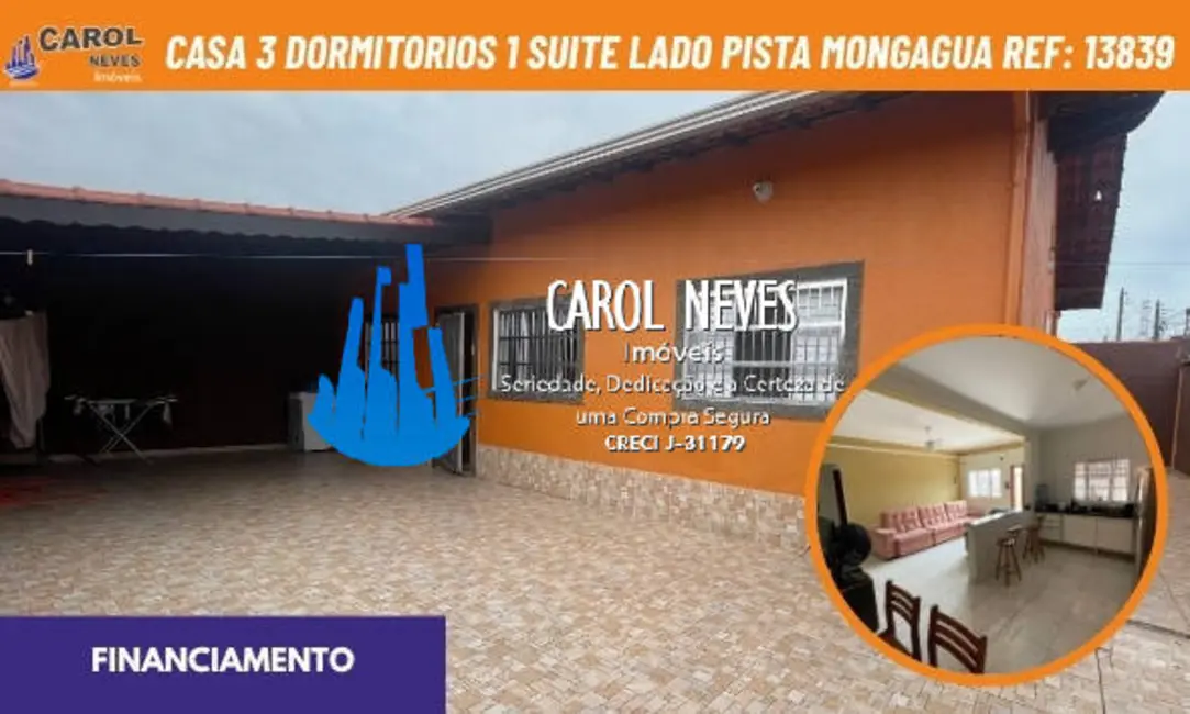 Foto 1 de Casa com 3 quartos à venda, 90m2 em Mongagua - SP
