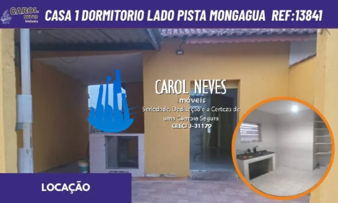 Foto 1 de Casa com 1 quarto para alugar, 60m2 em Mongagua - SP
