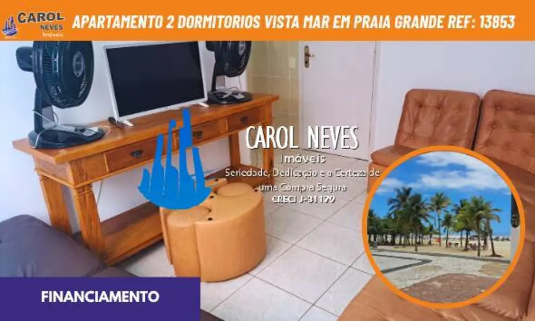 Foto 1 de Apartamento com 2 quartos à venda, 64m2 em Aviação, Praia Grande - SP