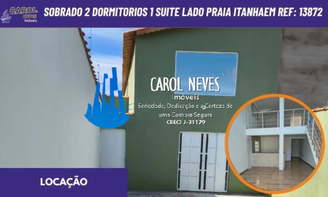 Foto 1 de Sobrado com 2 quartos para alugar, 180m2 em Itanhaem - SP