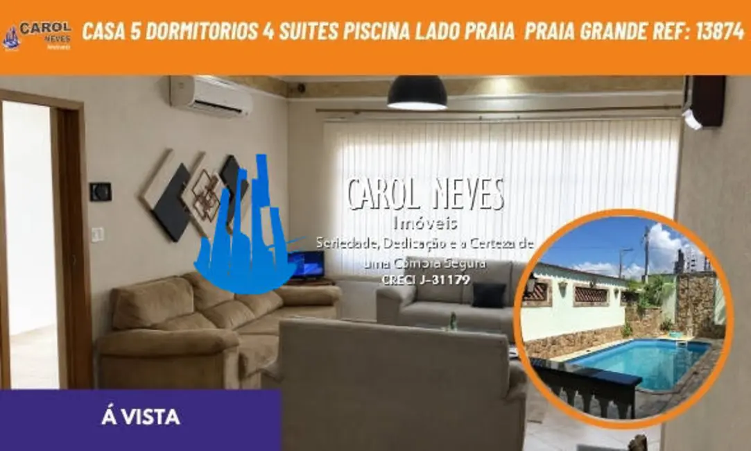 Foto 1 de Casa com 5 quartos à venda, 380m2 em Caiçara, Praia Grande - SP