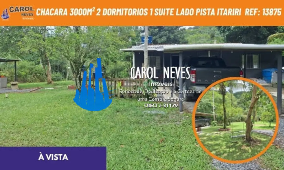 Foto 1 de Chácara com 2 quartos à venda, 3000m2 em Itariri - SP