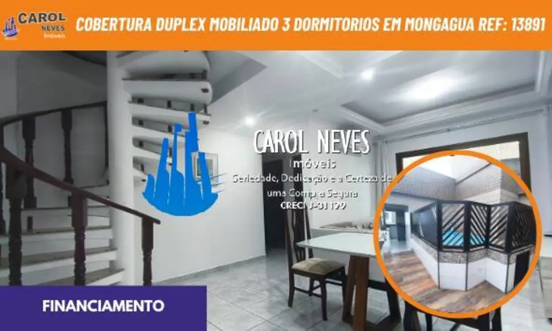 Foto 1 de Cobertura com 3 quartos à venda, 219m2 em Mongagua - SP