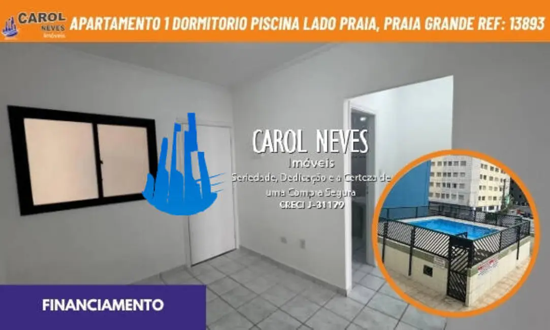 Foto 1 de Apartamento com 1 quarto à venda, 41m2 em Guilhermina, Praia Grande - SP