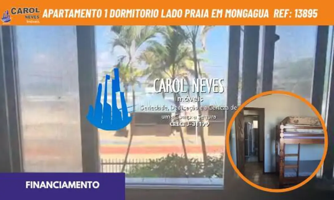 Foto 1 de Apartamento com 1 quarto à venda, 44m2 em Centro, Mongagua - SP