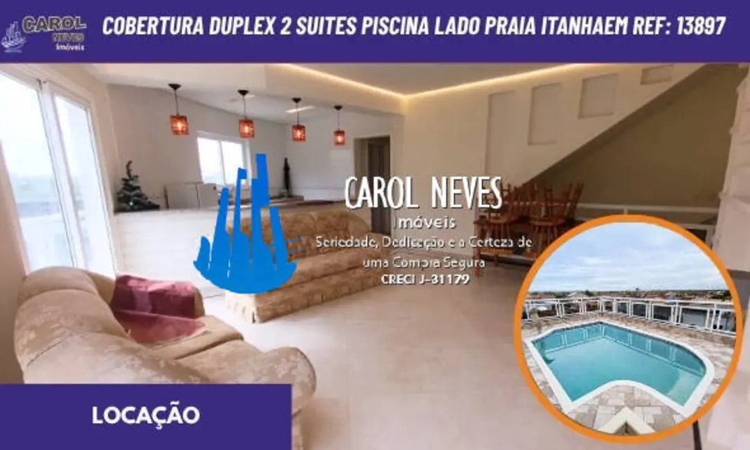 Foto 1 de Cobertura com 2 quartos para alugar, 190m2 em Itanhaem - SP