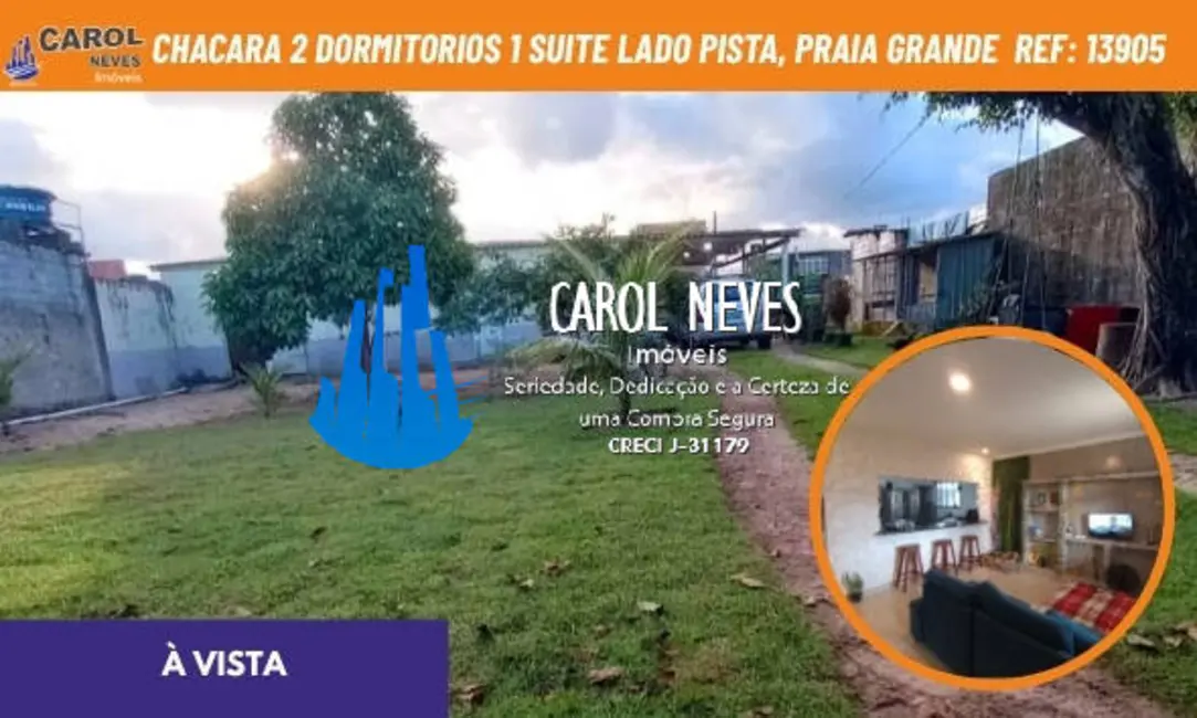 Chácara com 2 quartos à venda, 900m2 em Antártica, Praia Grande - SP - imagem 1 Foto 1 de Chácara com 2 quartos à venda, 900m2 em Antártica, Praia Grande - SP