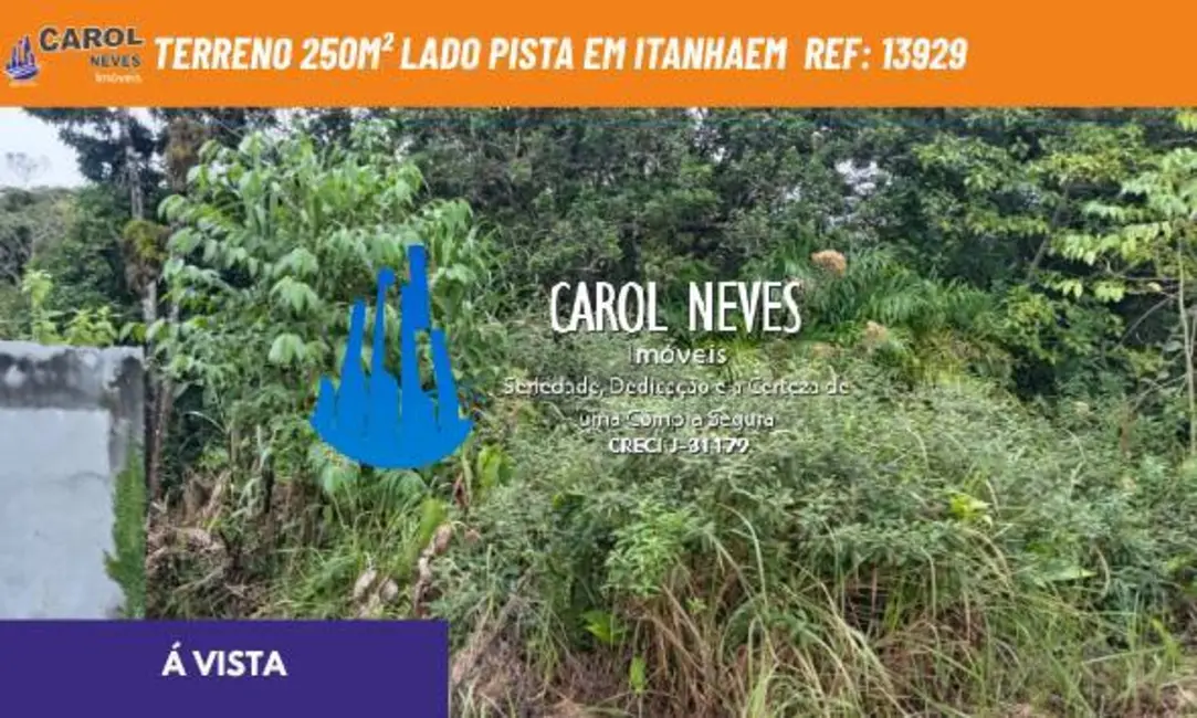 Foto 1 de Terreno / Lote à venda, 250m2 em Itanhaem - SP