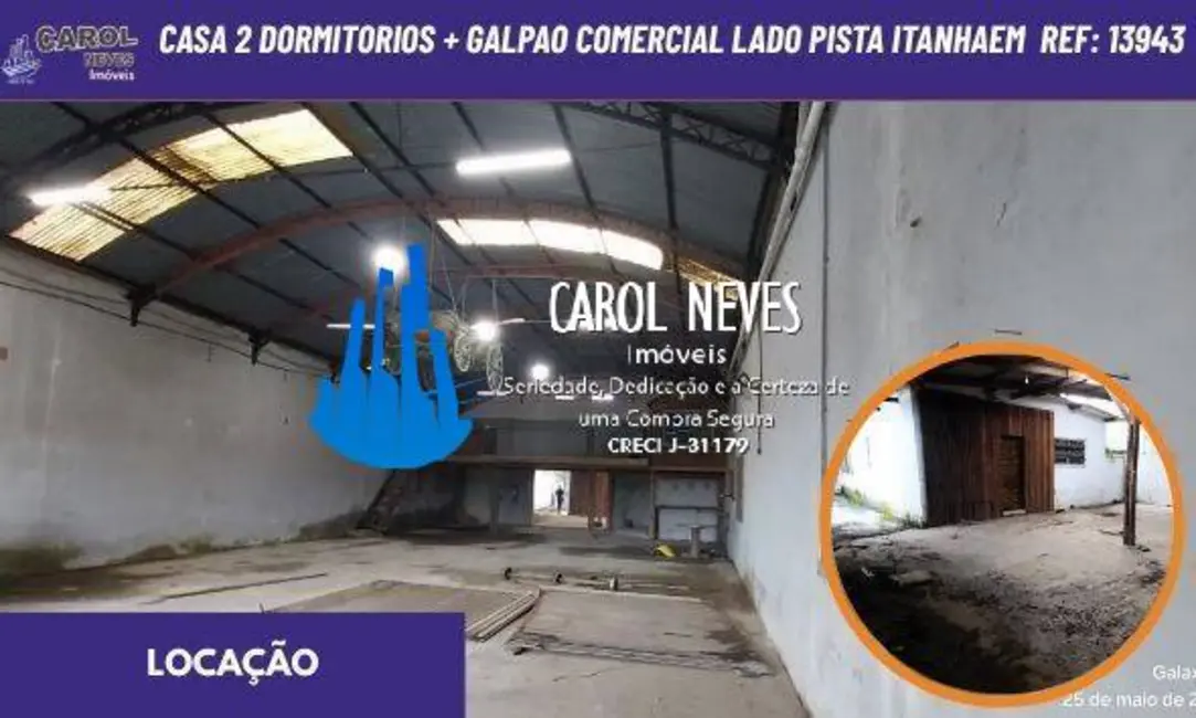 Foto 1 de Casa com 2 quartos para alugar, 500m2 em Itanhaem - SP