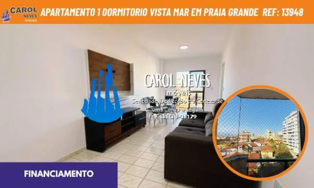 Apartamento com 1 quarto à venda, 54m2 em Caiçara, Praia Grande - SP - imagem 1 Foto 1 de Apartamento com 1 quarto à venda, 54m2 em Caiçara, Praia Grande - SP