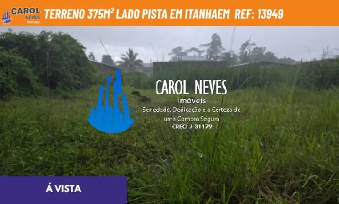 Foto 1 de Terreno / Lote à venda, 375m2 em Itanhaem - SP