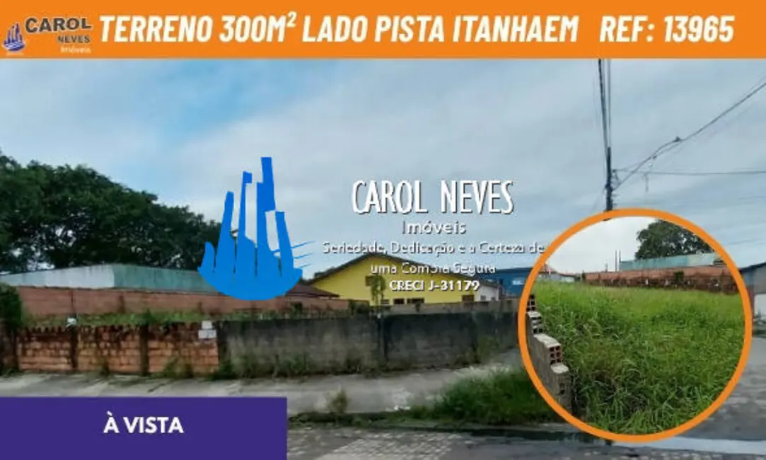 Foto 1 de Terreno / Lote à venda, 300m2 em Itanhaem - SP