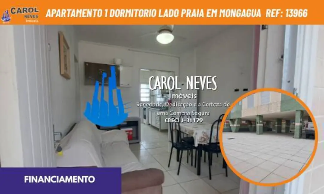 Foto 1 de Apartamento com 1 quarto à venda, 44m2 em Centro, Mongagua - SP