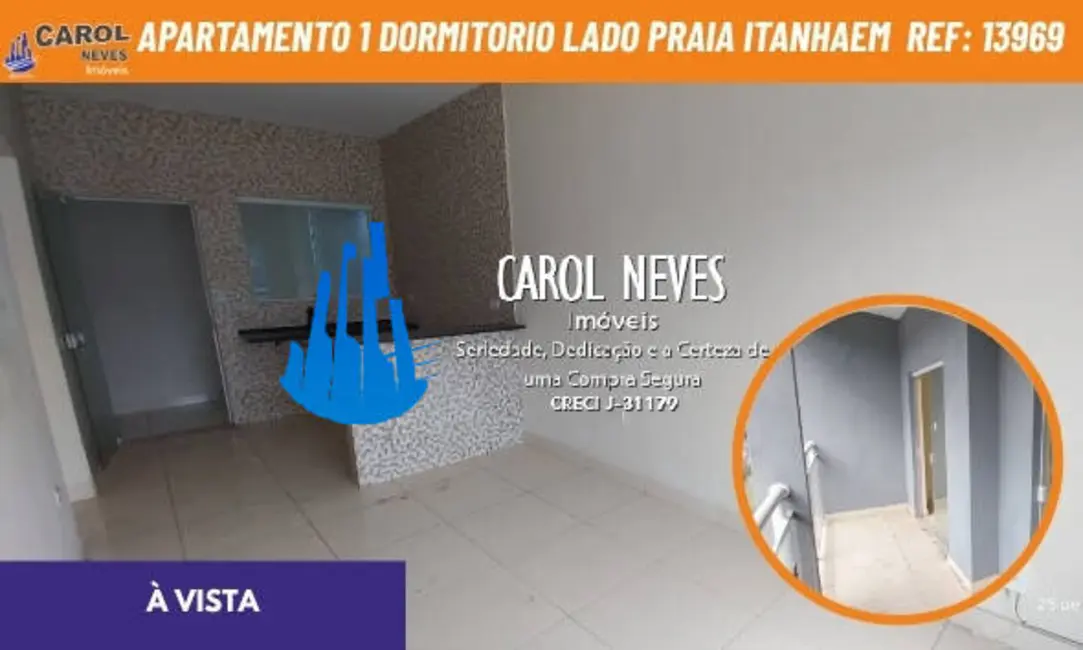 Foto 1 de Apartamento com 1 quarto à venda, 40m2 em Itanhaem - SP