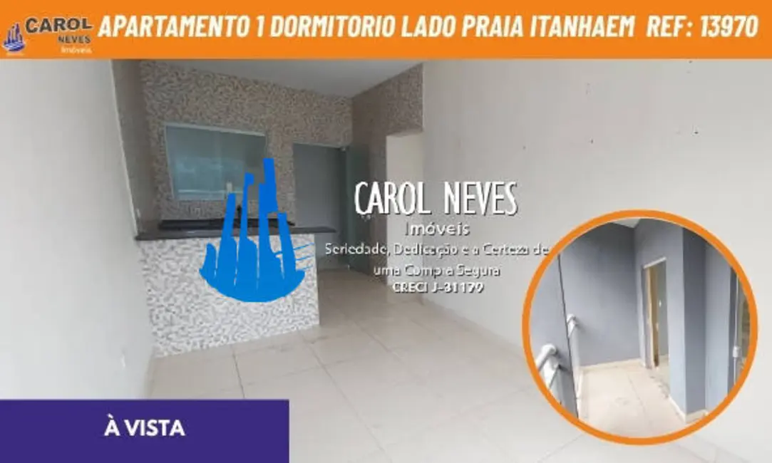 Foto 1 de Apartamento com 1 quarto à venda, 40m2 em Itanhaem - SP