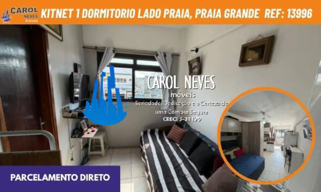Foto 1 de Kitnet com 1 quarto à venda, 37m2 em Aviação, Praia Grande - SP