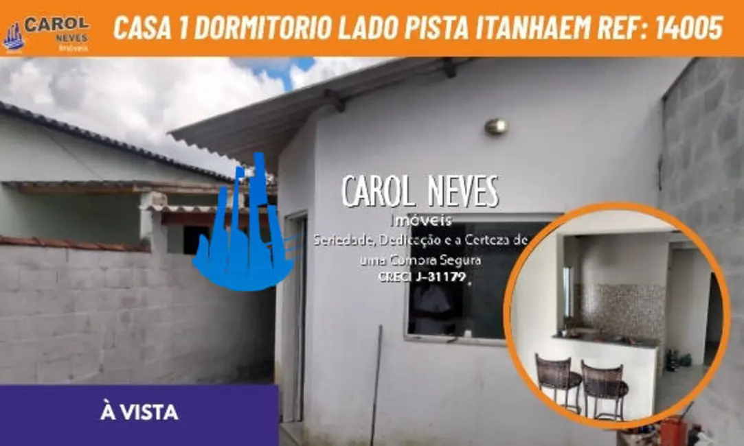 Foto 1 de Casa com 1 quarto à venda, 50m2 em Itanhaem - SP