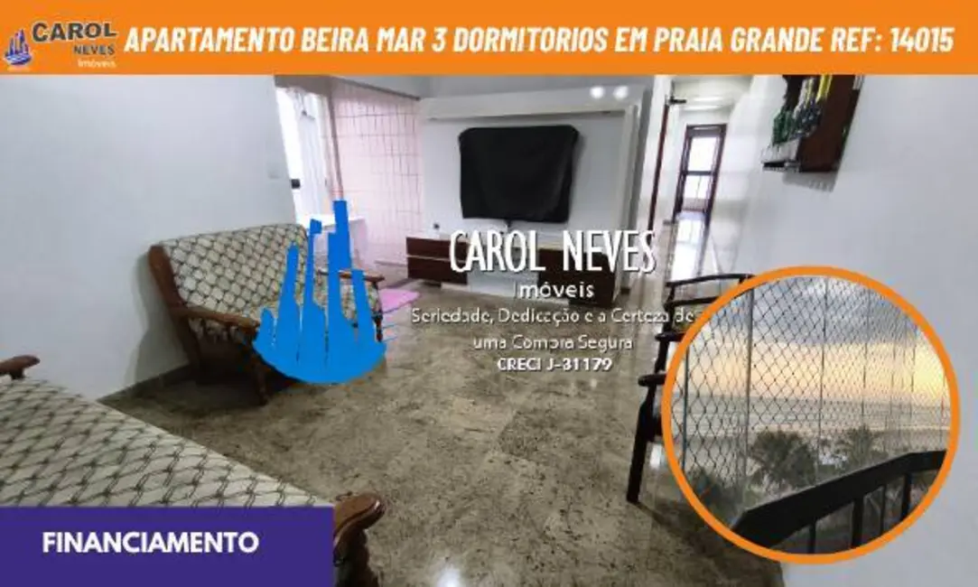 Foto 1 de Apartamento com 3 quartos à venda, 98m2 em Caiçara, Praia Grande - SP