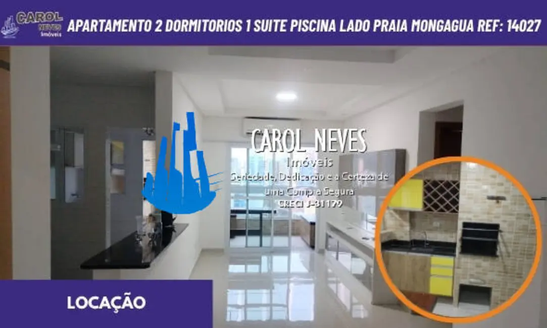 Apartamento com 2 quartos para alugar, 82m2 em Centro, Mongagua - SP - imagem 1 Foto 1 de Apartamento com 2 quartos para alugar, 82m2 em Centro, Mongagua - SP