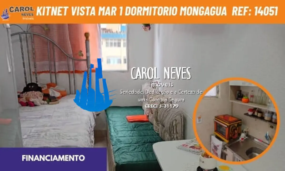 Foto 1 de Apartamento com 1 quarto à venda, 23m2 em Centro, Mongagua - SP