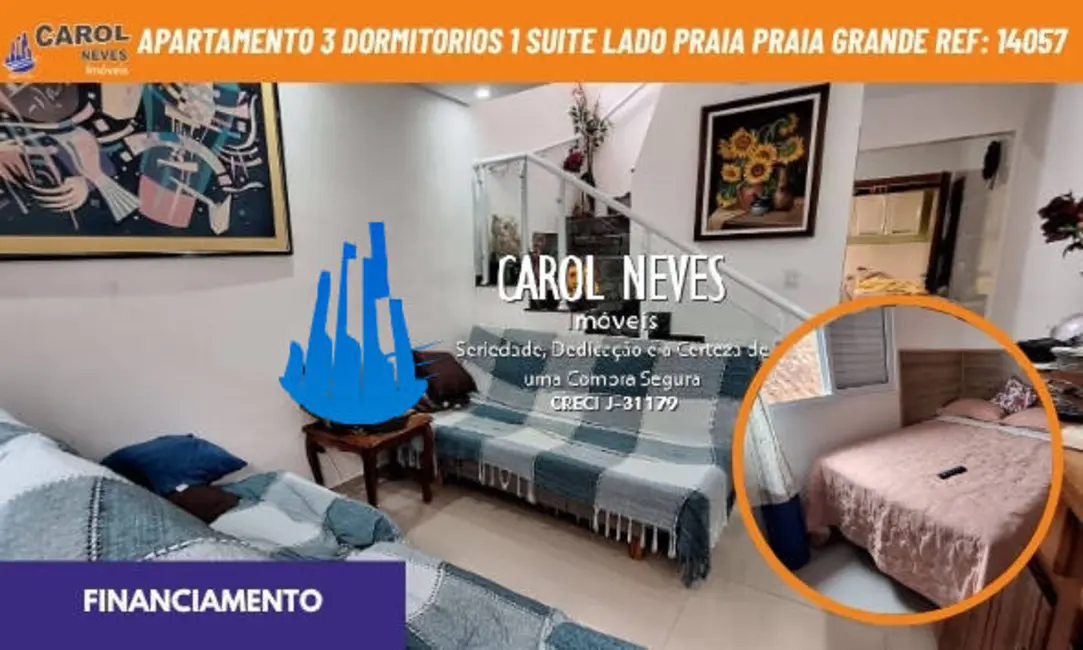 Apartamento com 3 quartos à venda, 98m2 em Caiçara, Praia Grande - SP - imagem 1 Foto 1 de Apartamento com 3 quartos à venda, 98m2 em Caiçara, Praia Grande - SP