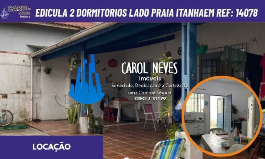 Casa com 2 quartos para alugar, 67m2 em Itanhaem - SP - imagem 1 Foto 1 de Casa com 2 quartos para alugar, 67m2 em Itanhaem - SP