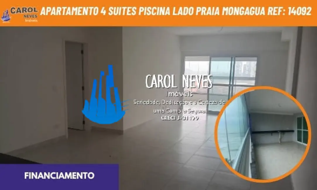 Foto 1 de Apartamento com 4 quartos à venda, 160m2 em Centro, Mongagua - SP
