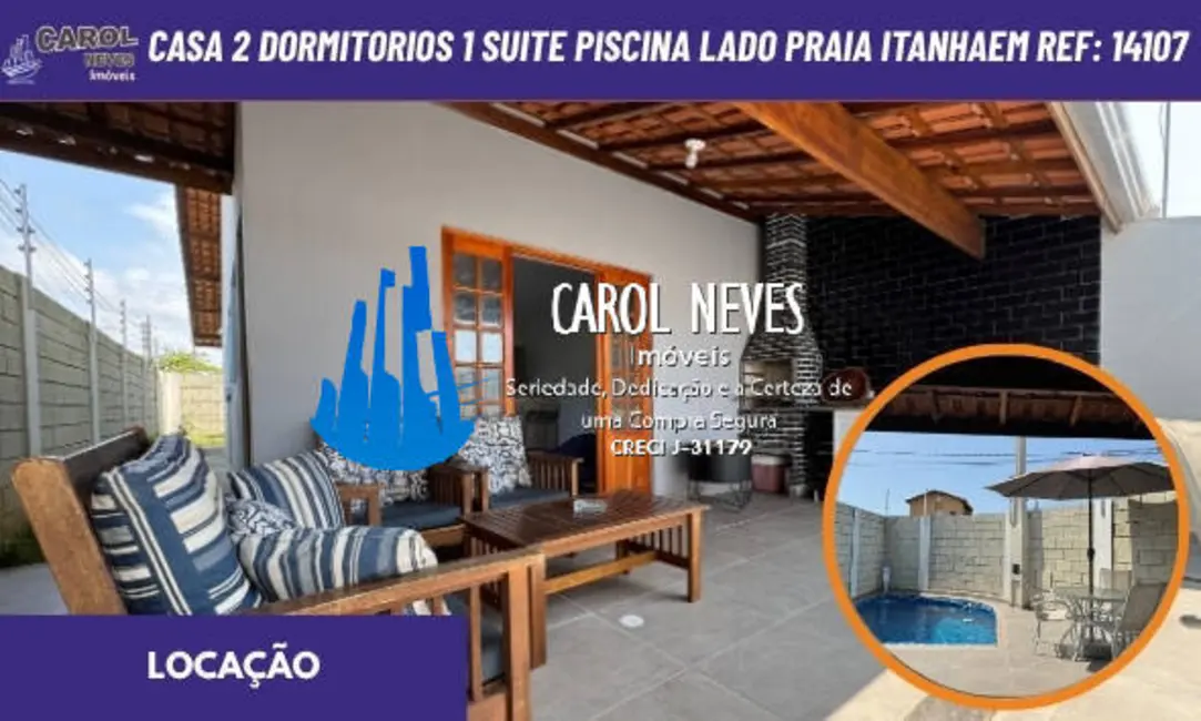 Casa com 2 quartos para alugar, 148m2 em Itanhaem - SP - imagem 1 Foto 1 de Casa com 2 quartos para alugar, 148m2 em Itanhaem - SP