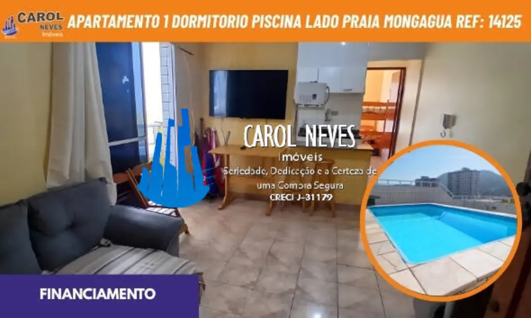 Foto 1 de Apartamento com 1 quarto à venda, 45m2 em Mongagua - SP